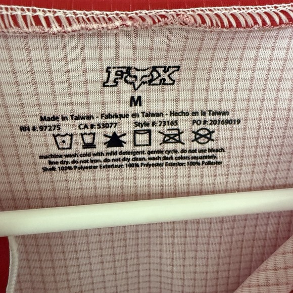 Fox Racing Men's Medium Red White Full Zip Bicycle Jersey - Picture 3 of 6